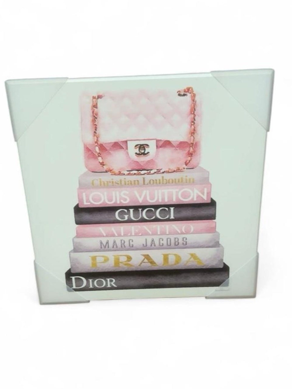 Stupell Pink Designer Fashion Books Glam Wall Art Decor